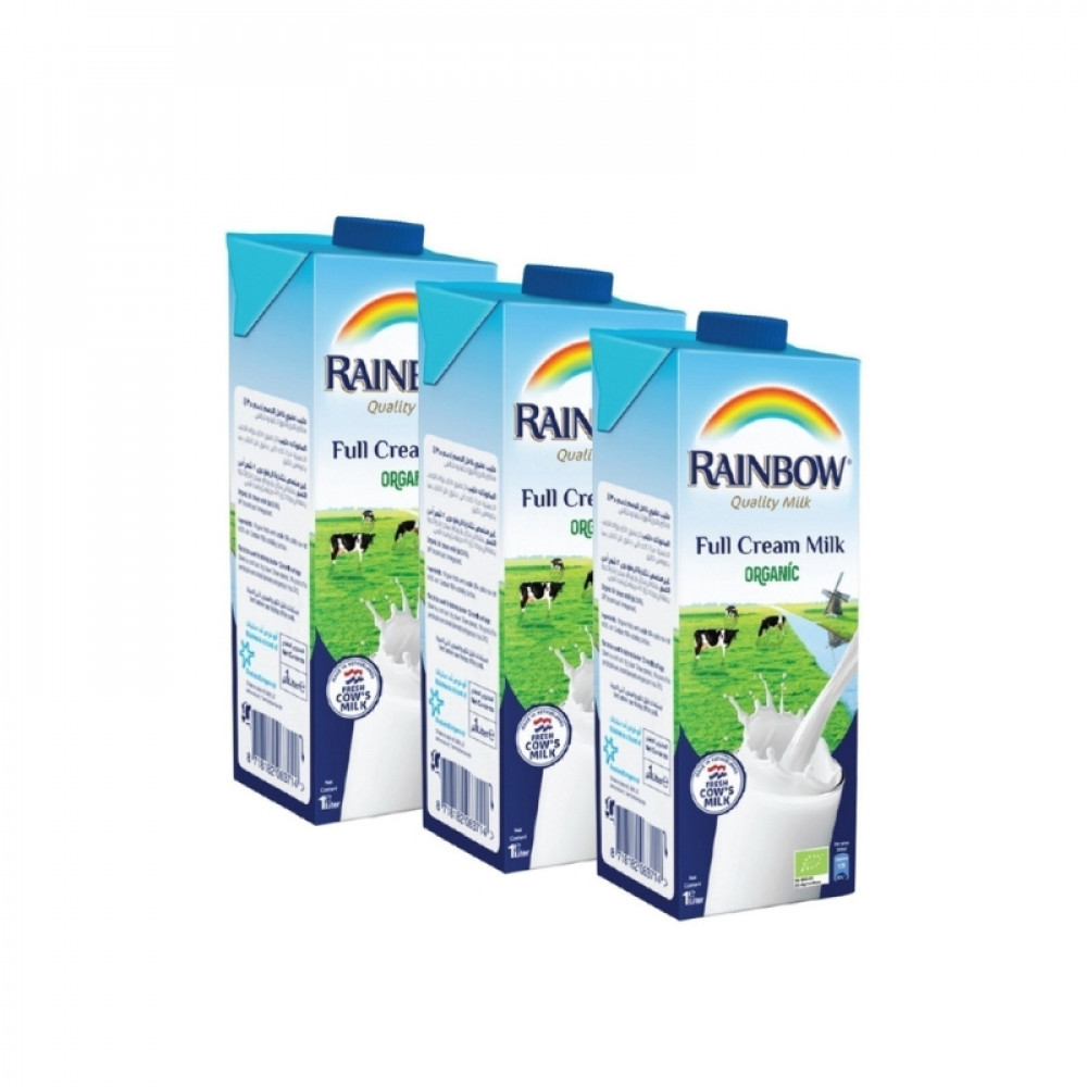 Rainbow Rtd Organic Lf Milk Value Pk 3X1Ltr
