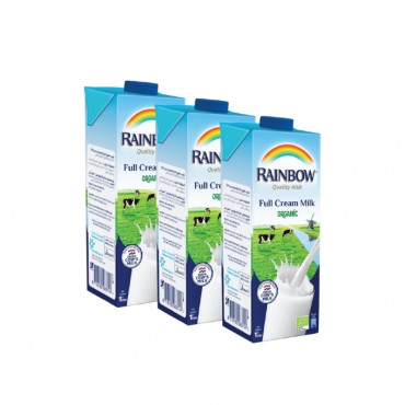 Rainbow Rtd Organic Lf Milk Value Pk 3X1Ltr
