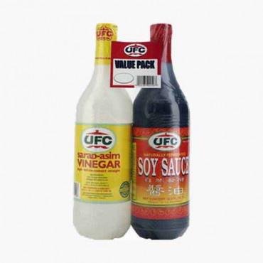 UFC Soy Sauce 1Litre + Vinegar 1Litre