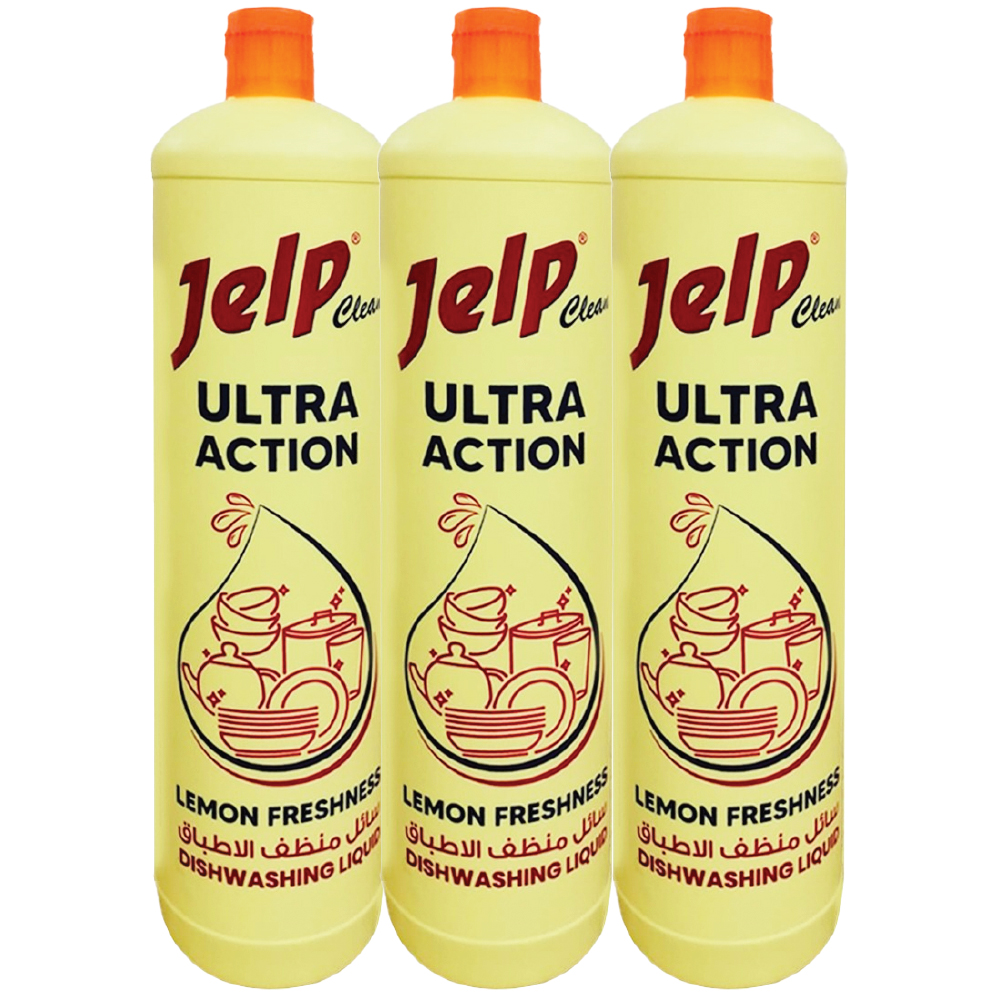 Jelp Lemon Clean Dish Wash Liquid 1Ltr X3S
