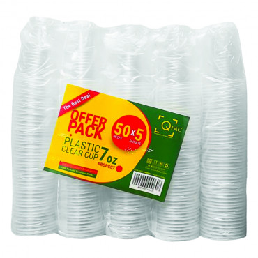 Q Pac Plastic Cup Clear 7Oz 50S 5