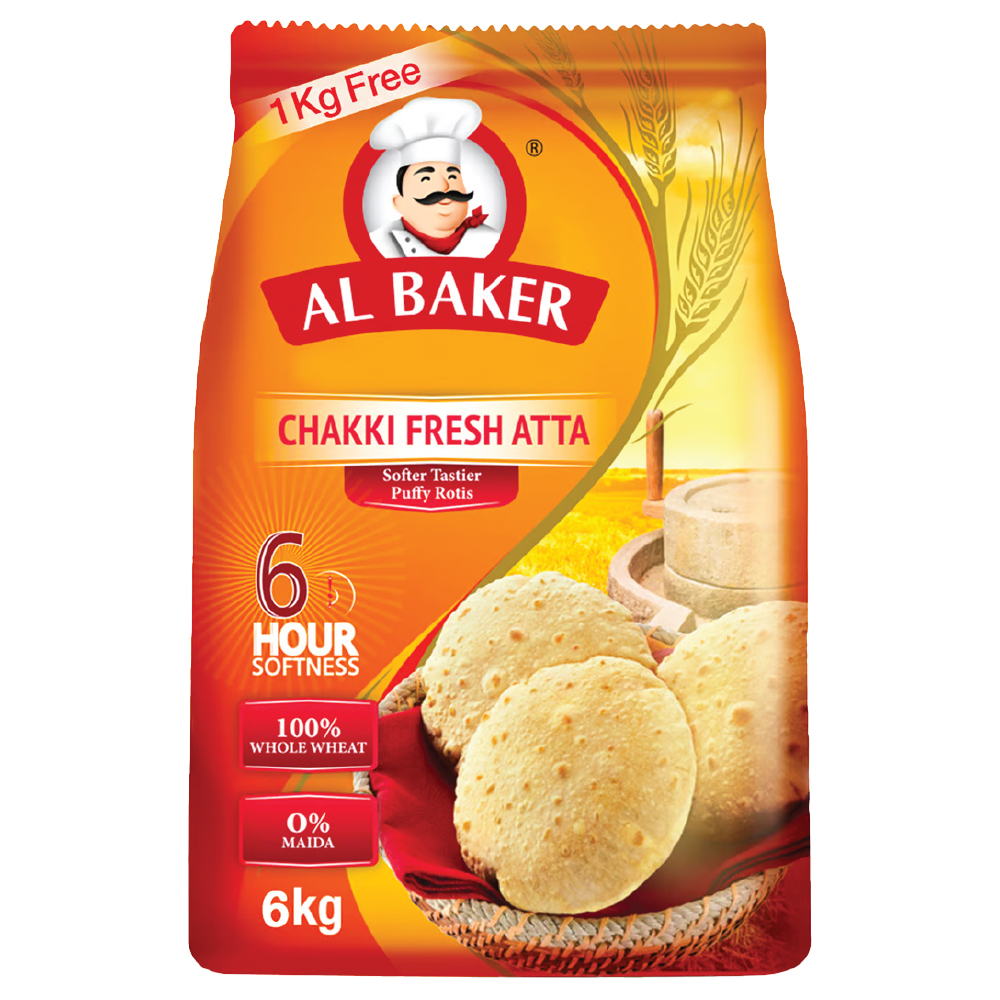 Al Baker Chakki Fresh Atta 5Kg+1Kg