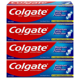 Colgate Maximum Cavity Protection Great Regular Flavour Toothpaste - 150Ml - 4 Pack -- معجون أسنان بحماية قصوى من التسوس بنكهة عادية من كولجيت - 150 مل - 4 عبوات Colgate Maximum Cavity Protection Great Regular Flavour Toothpaste - 150Ml - 4 Pack -- معجون أسنان بحماية قصوى من التسوس بنكهة عادية من كولجيت - 150 مل - 4 عبوات