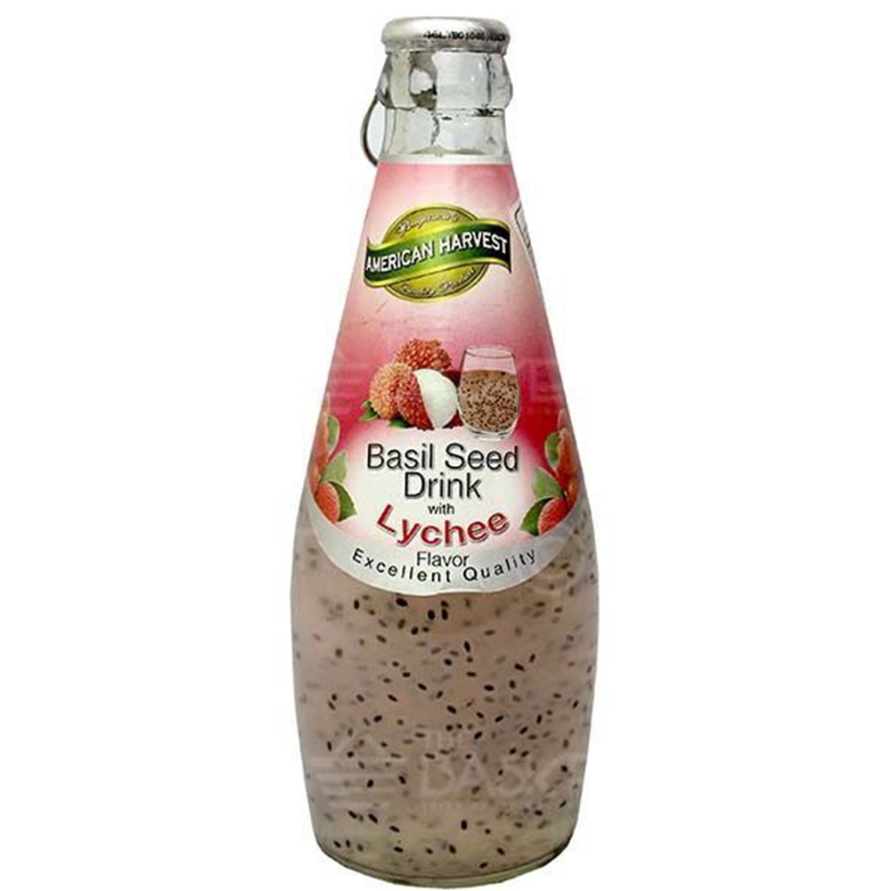 Basil Seed Drink American Harvest Lychee 290 ml -- شمس شراب غير كحولة كلاسيك320مل  Basil Seed Drink American Harvest Lychee 290 ml -- شمس شراب غير كحولة كلاسيك320مل