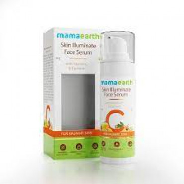 Mamaearth Skin Illuminate Face Serum For Radiant Skin With Vitamin C & Turmeric 30gm -- ماما إيرث سيروم يضيء البشرة للبشرة المتألقة مع فيتامين سي والكركم 30 جم