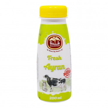 Baladna Fresh Ayran Full Fat 200ml -- عيران طازج كامل دسم بلدنا200مل 