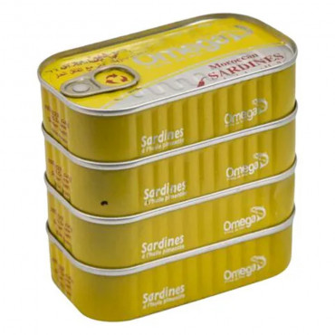 Omega Sardines With Chilli 125g x 4's -- أوميجا سردين بالفلفل 125 جرام × 4