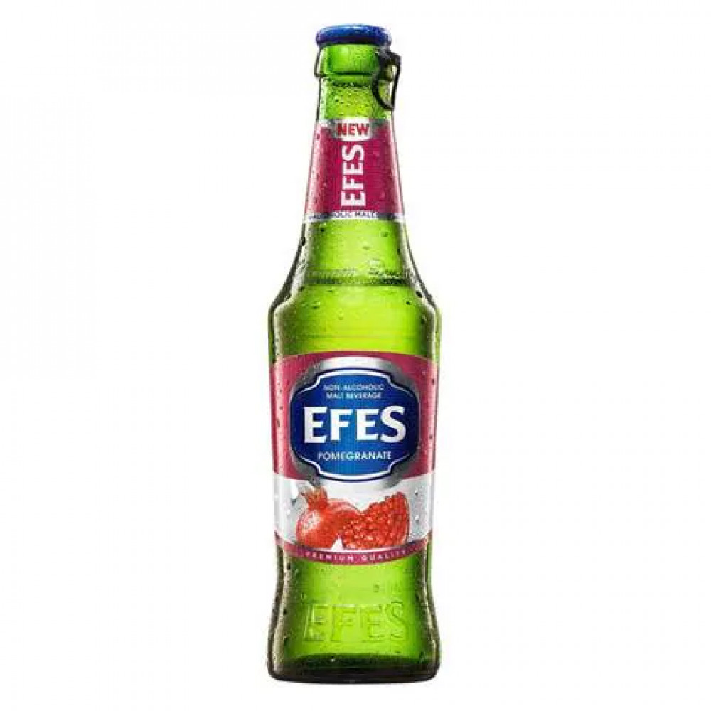 Efes Non Alcoholic Malt Beverage with Pomegranate Flavor 330 ml -- إيفيس - مشروب شعير غير كحولي بنكهة الرمان 330 مل