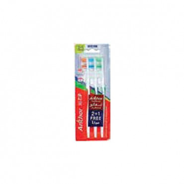 Anchor Hi-Tip Medium Tooth Brush 2+1 Free -- آنكور فرشاة الأسنان