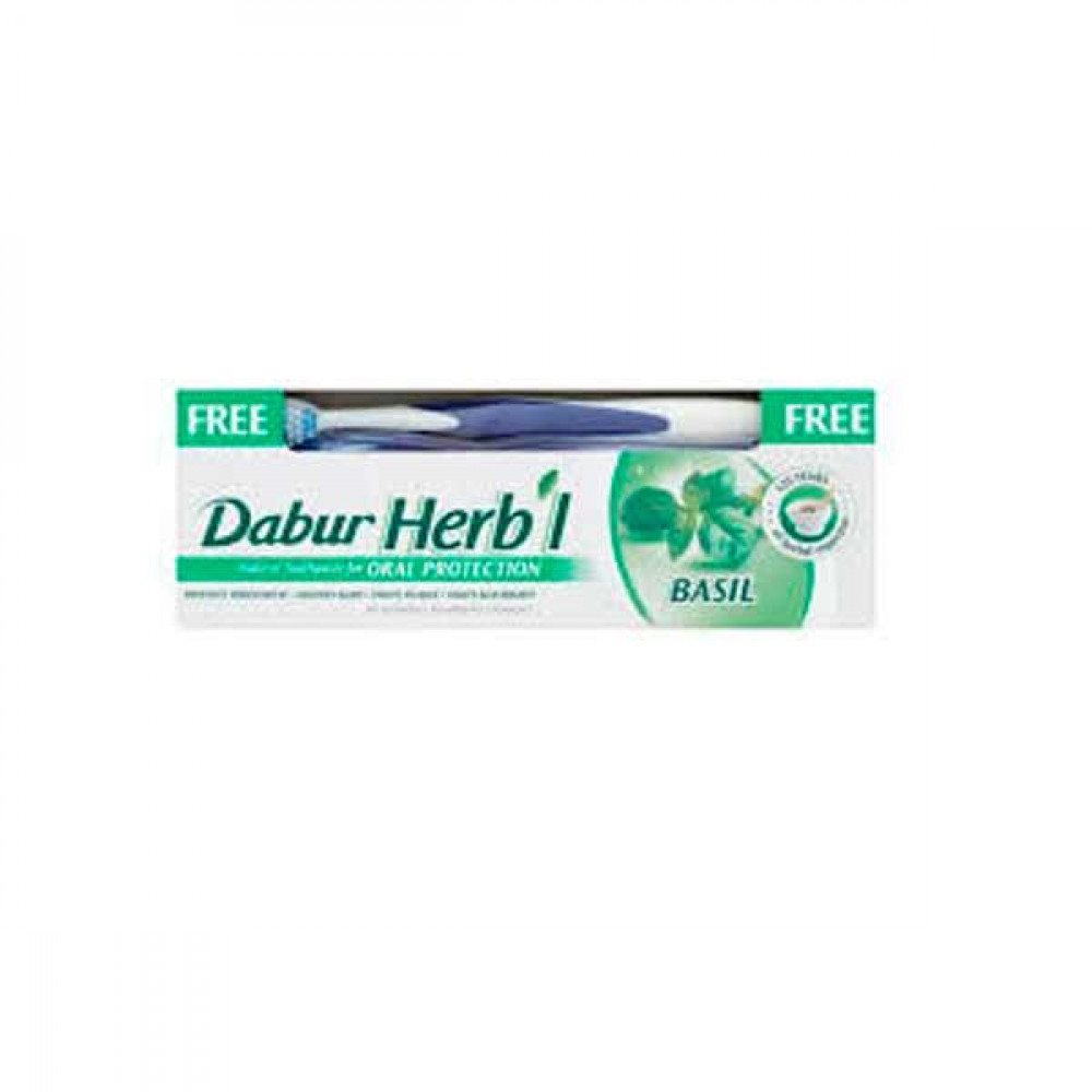 Dabur Herbal Toothpaste Basil 150gm -- دابر معجون اسنان بعشبه الريحان 150 جرام Dabur Herbal Toothpaste Basil 150gm -- دابر معجون اسنان بعشبه الريحان 150 جرام