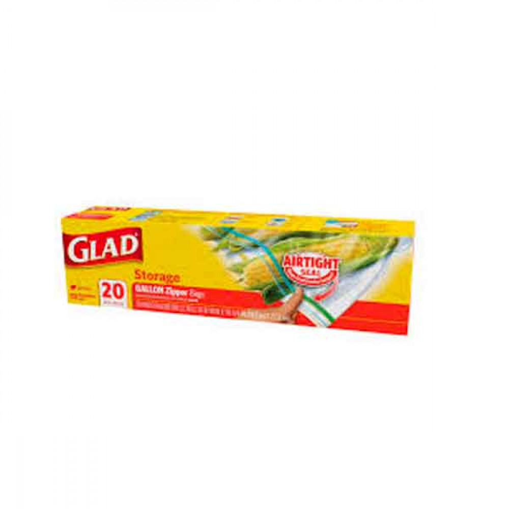 Glad Storage Zipper Bag 1Gal 20s -- أكياس بلاستيك لتخزين الطعام سعه 1 جالون 20 كيس Glad Storage Zipper Bag 1Gal 20s -- أكياس بلاستيك لتخزين الطعام سعه 1 جالون 20 كيس