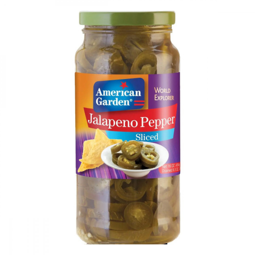 American Garden Jalapeno Pepper Sliced 453gm --أميريكان جاردن فلفل هلابينو شرائح 453 جم American Garden Jalapeno Pepper Sliced 453gm --أميريكان جاردن فلفل هلابينو شرائح 453 جم
