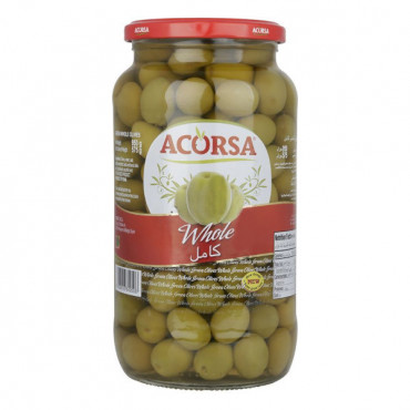 Acorsa Green Whole Olives 575gm -- أكورسا زيتون أخضر كامل 575 جم