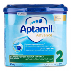 Aptamil Advance 2 Follow On Milk Formula (6 to 12 Months) 400gm -- أبتاميل أدفانس 2 تركيبة حليب متابعة (من 6 إلى 12 شهرًا) 400 جم Aptamil Advance 2 Follow On Milk Formula (6 to 12 Months) 400gm -- أبتاميل أدفانس 2 تركيبة حليب متابعة (من 6 إلى 12 شهرًا) 400 جم
