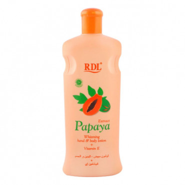 RDL Papaya Extract Whitening Hand & Body Lotion 600ml --ار دي ال- لوشن مبيض لليدين والجسم بخلاصة البابايا 600 مل